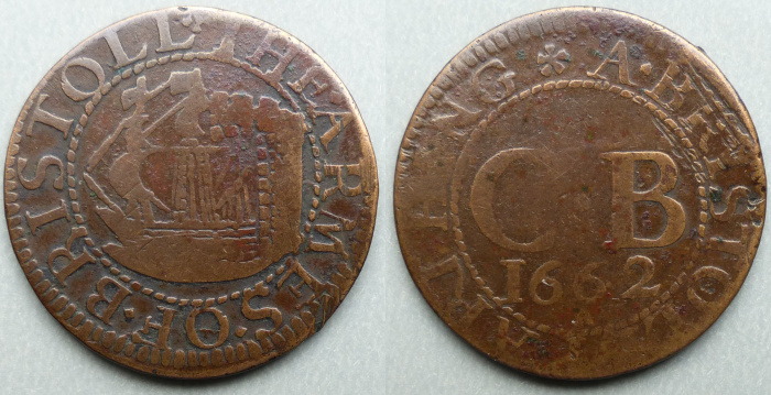 Bristol, city issue 1662 farthing N1534